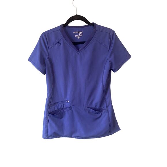 Scrubology Navy Blue Scrubs Womens Size XS/ Small Medical Clinical Work Career - Picture 2 of 15